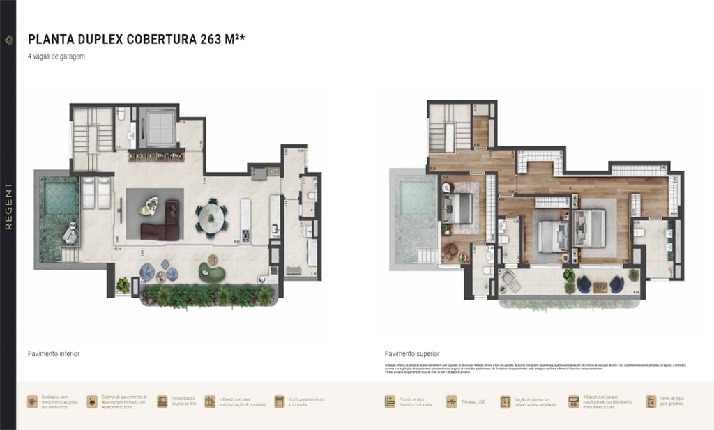 Planta 04 - 3 dorm 263m - cobertura duplex