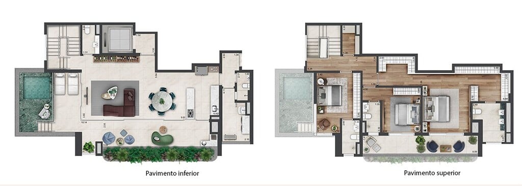 Planta 06 - 3 dorm 263m - cobertura duplex