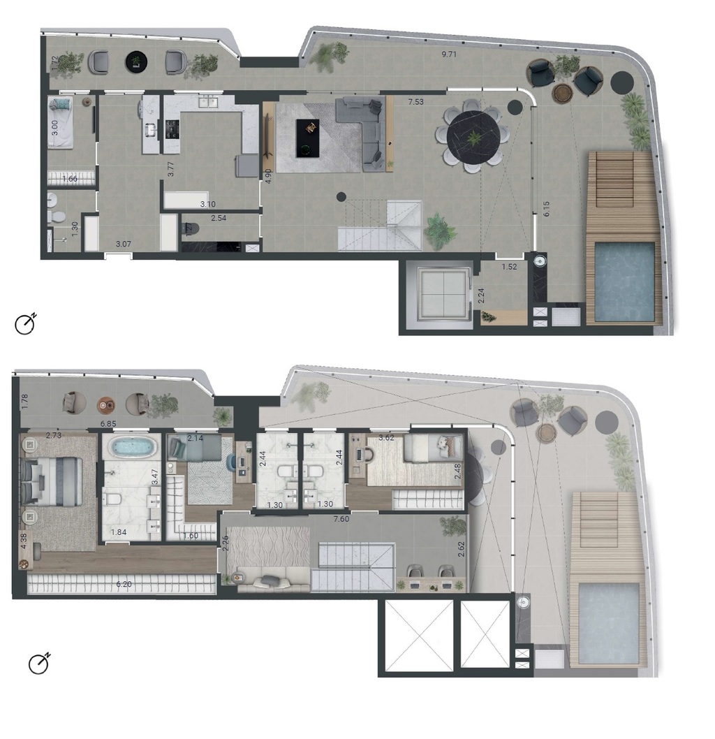 Planta 11 - 3 dorm 244m - penthouse