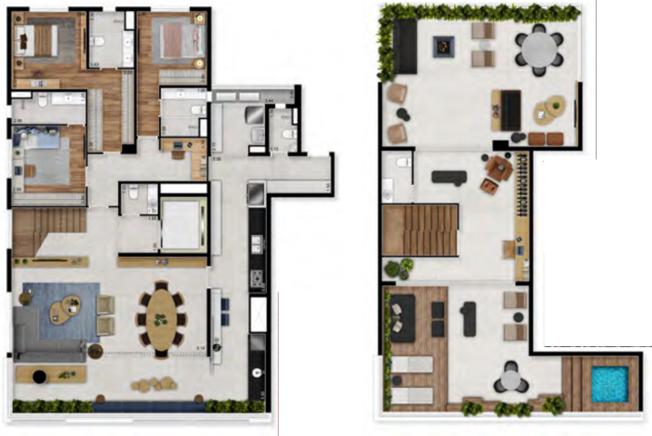 Planta 10 - 3 dorm 315m - duplex