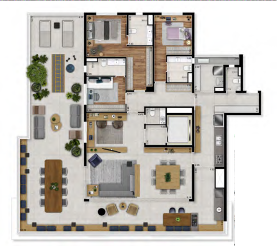 Planta 07 - 3 dorm 270m - cobertura horizontal