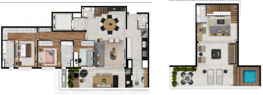 Planta 08 - 3 dorm 201m - duplex