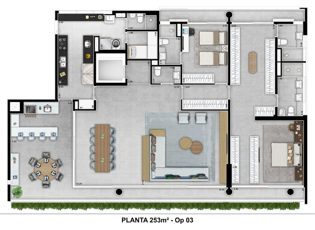 Planta 05 - 2 dorm 253m - opo 2