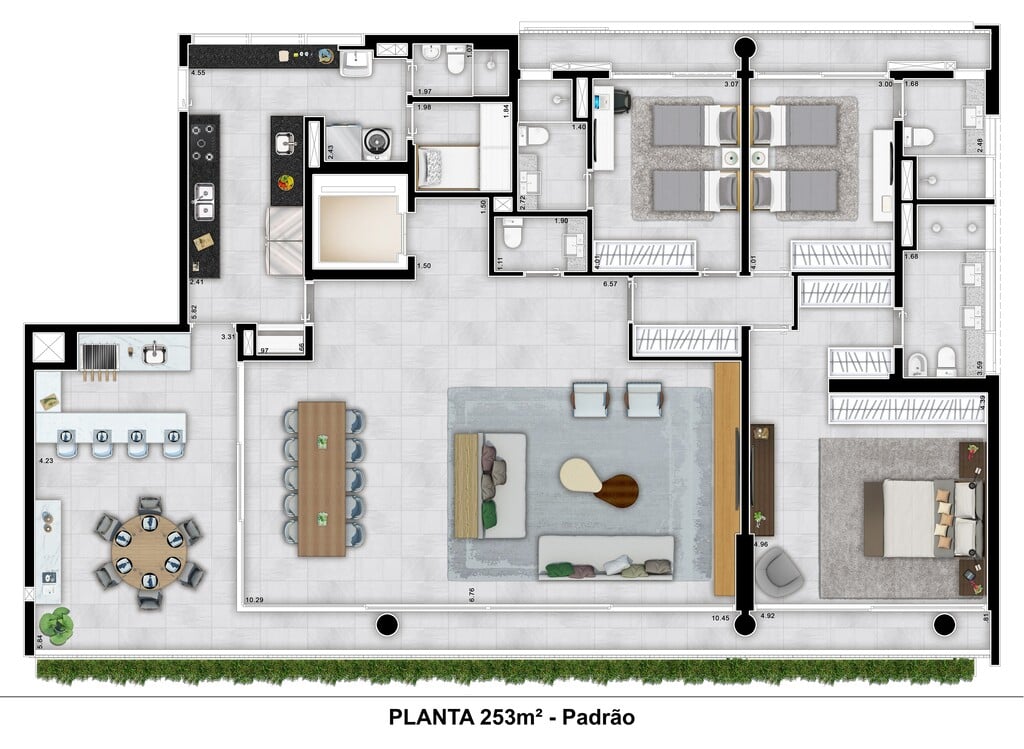 Planta 03 - 3 dorm 253m