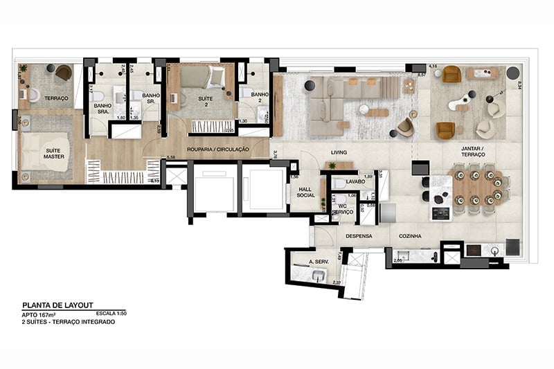 Planta 05 - 2 dorm 167m - opo 2