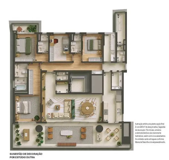 Planta 01 - 4 dorm 220m