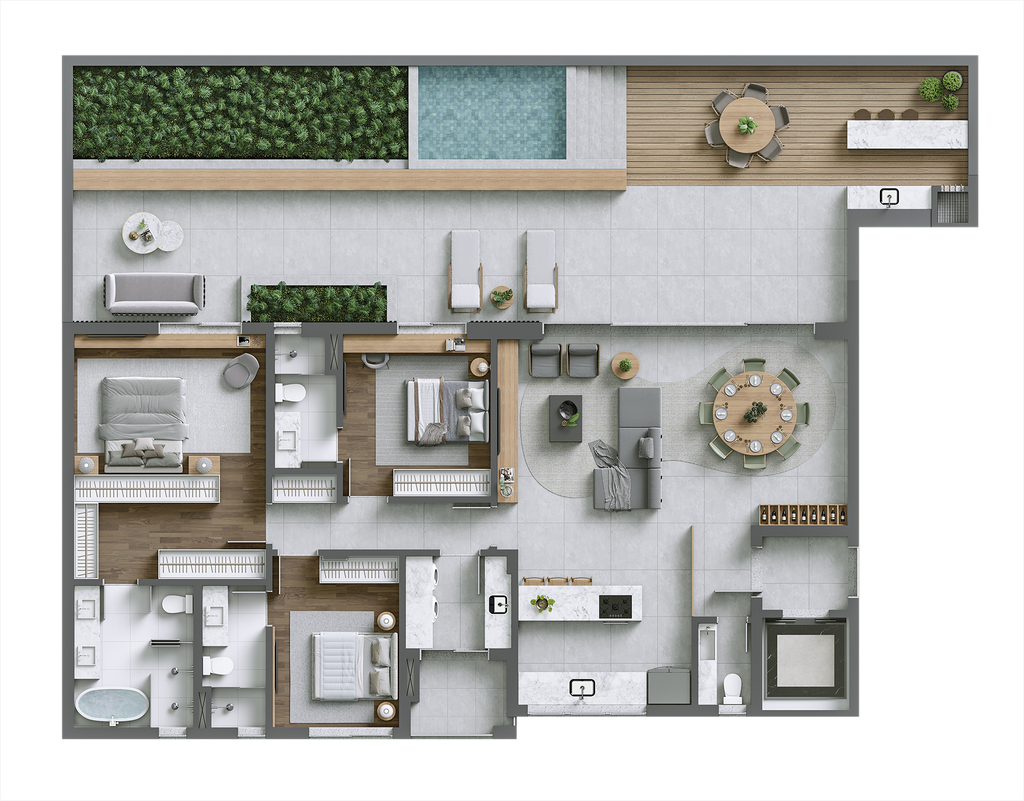 Planta 21 - 3 dorm 245,19m - garden