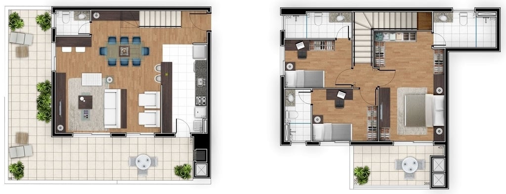 Planta 06- 3 dorm 133 30m - cobertura duplex