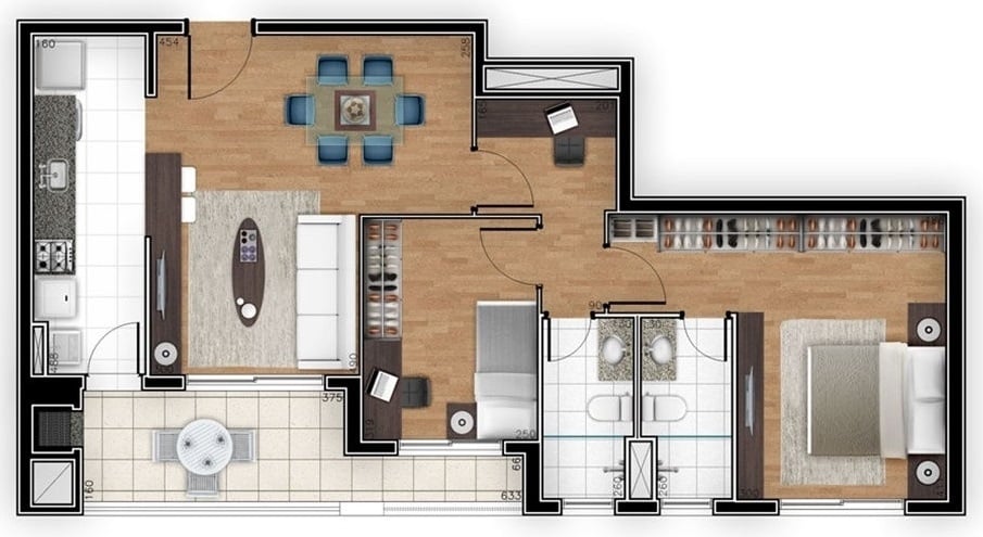 Planta 02- 2 dorm 81 18m