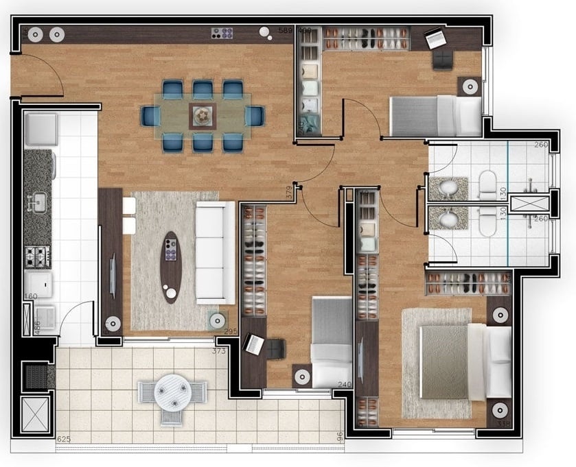 Planta 05- 3 dorm 98 97m