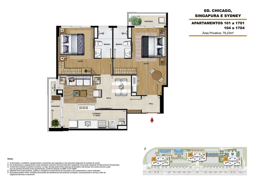 Planta 03 - 2 dorm 79 23m