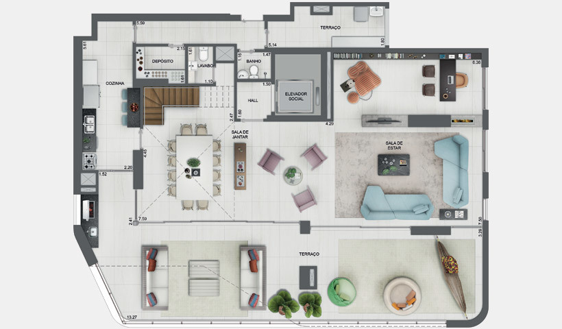 Planta 15 - 4 dorm 366m - duplex inferior