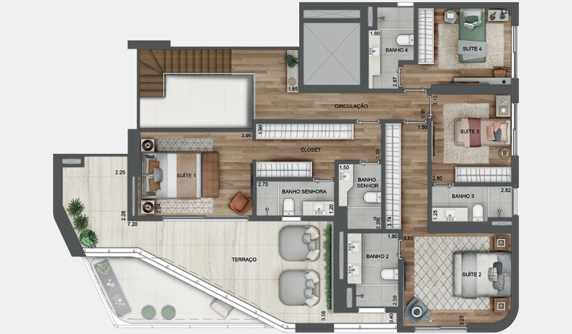 Planta 14 - 4 dorm 327m - suplex supeior