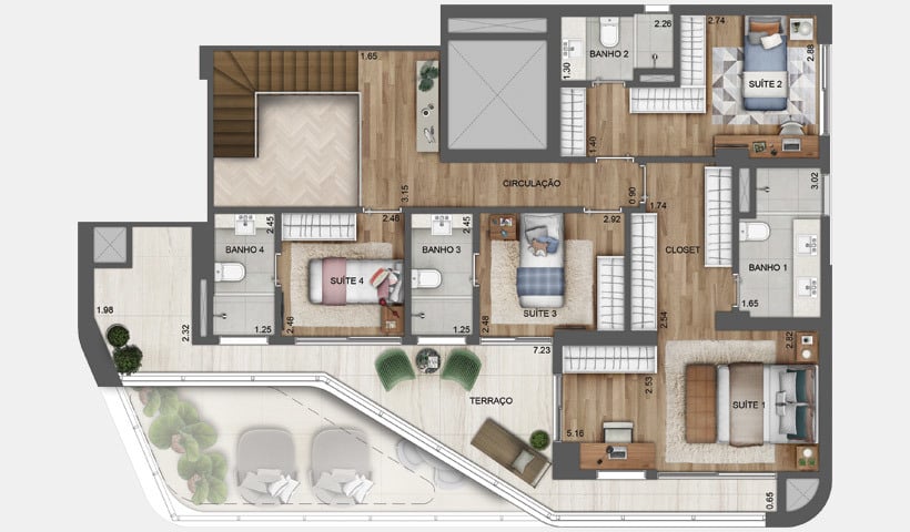 Planta 12 - 4 dorm 270m -duplex superior