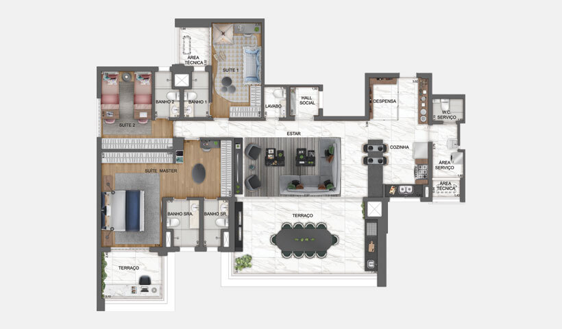 Planta 04 - 3 dorm 185m - opo