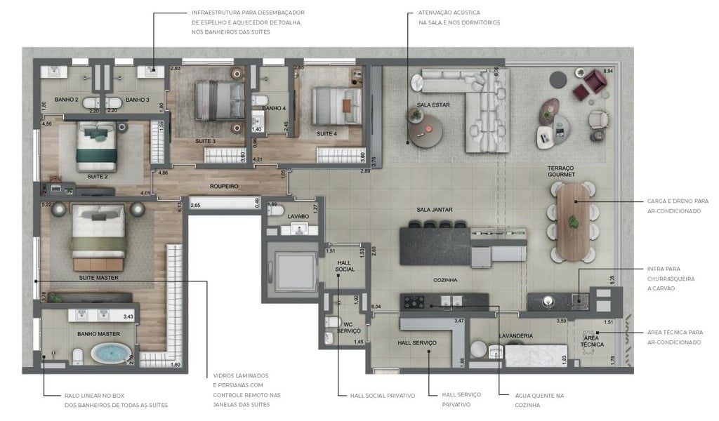 Planta 05 - 4 dorm 220m - opo 1