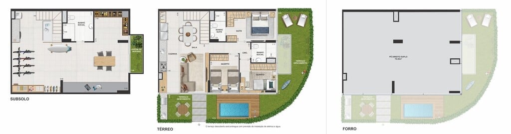 Planta 18 - 3 dorm 183,79m - garden