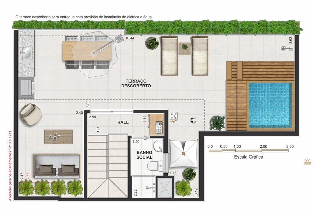 Planta 09 - 2 dorm 119,70m - cobertura duplex - superior