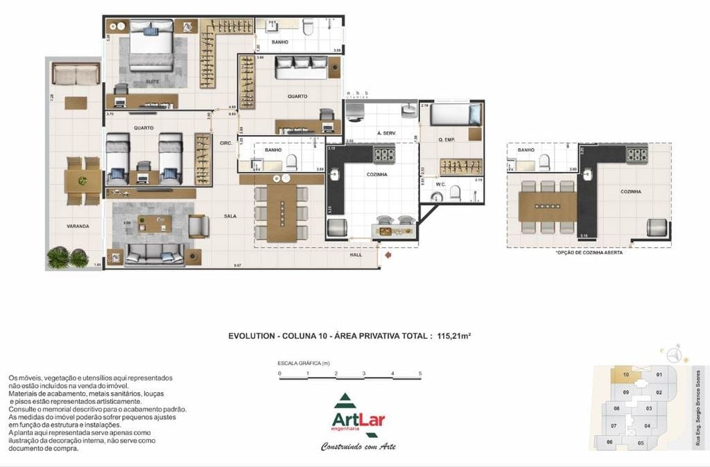 Planta 10 - 3 dorm 115m