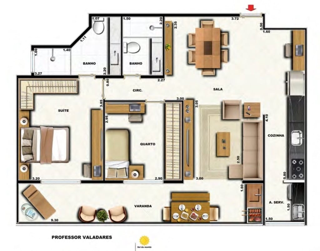 Planta 06 - 2 dorm 83 85m