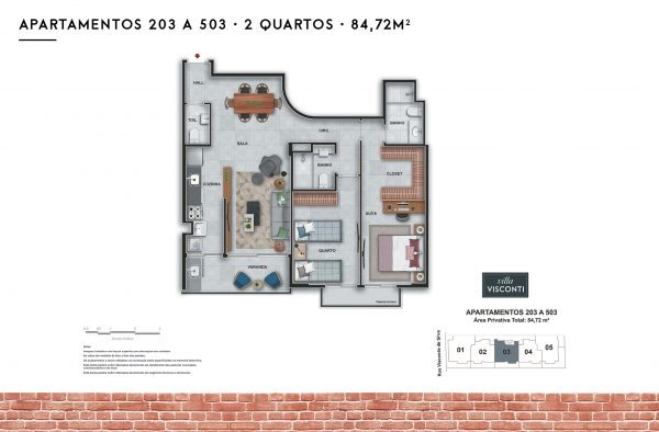 Planta 05 - 2 dorm 84 72m