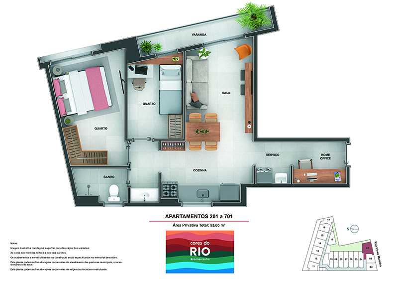 Planta 11 - 2 dorm 53 65m