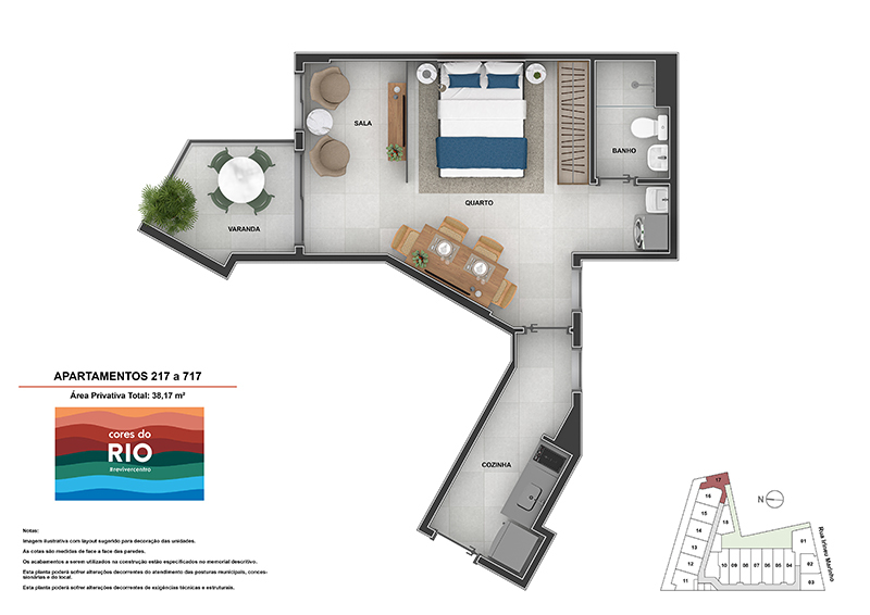 Planta 05 - 1 dorm 38 17m - studio