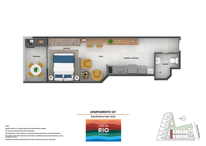 Planta 12 - 1 dorm 35 43m - garden