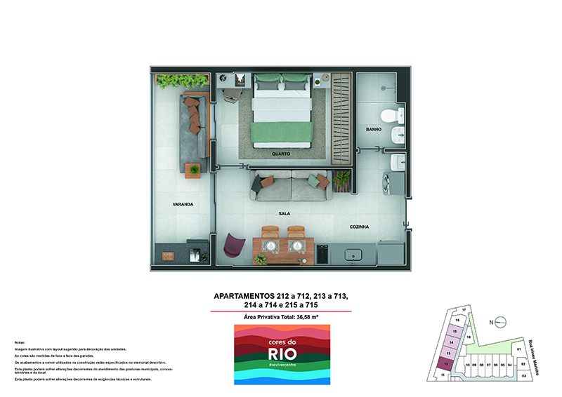 Planta 10 - 1 dorm 36 58m