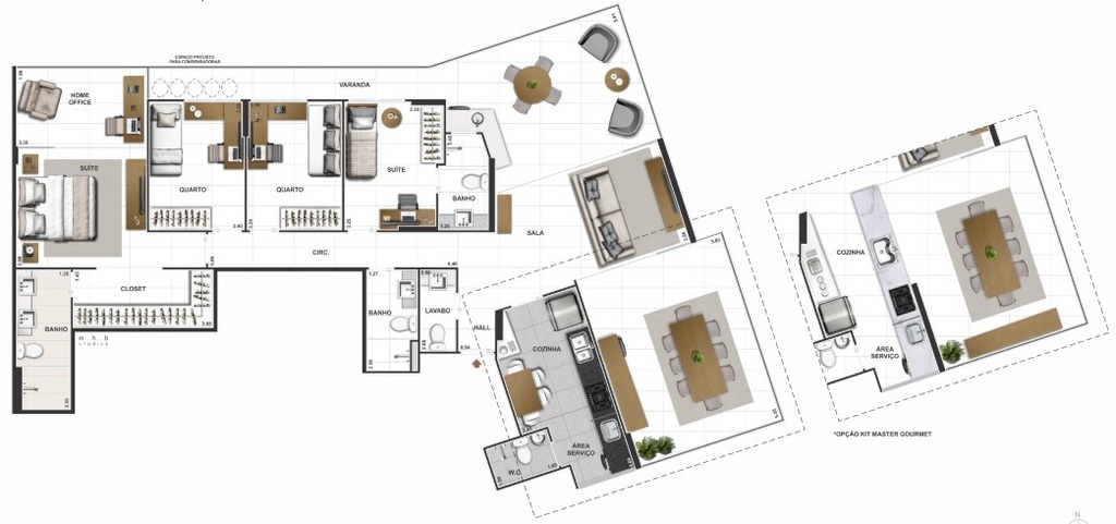 Planta 03 - 4 dorm 147m