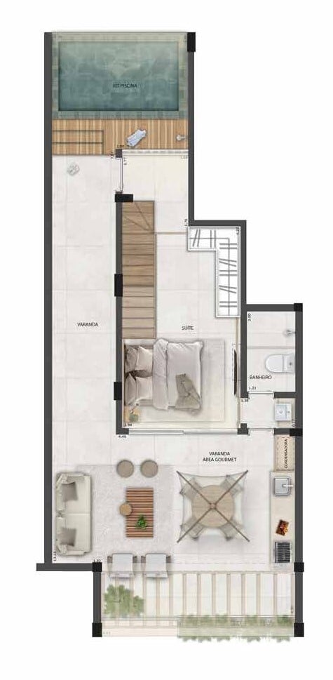 Planta 17 - 3 dorm 157m - cobertura duplex - superior