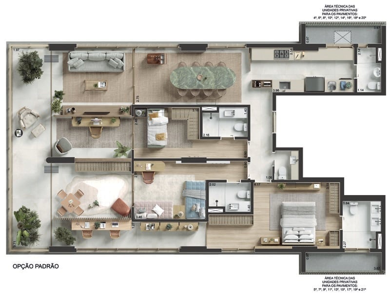 Planta 02 - 3 dorm 167m - opo 1