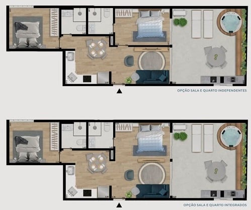 Planta 14 - 1 dorm 62 52m - garden