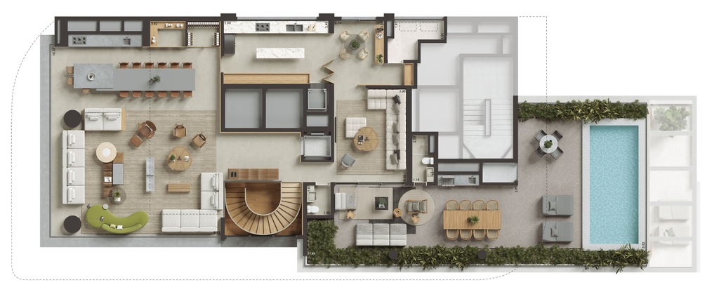 Planta 04 - 4 dorm 688m - cobertura duplex - superior