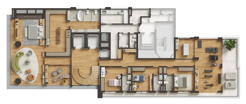 Planta 03 - 4 dorm 688m - cobertura duplex - inferior