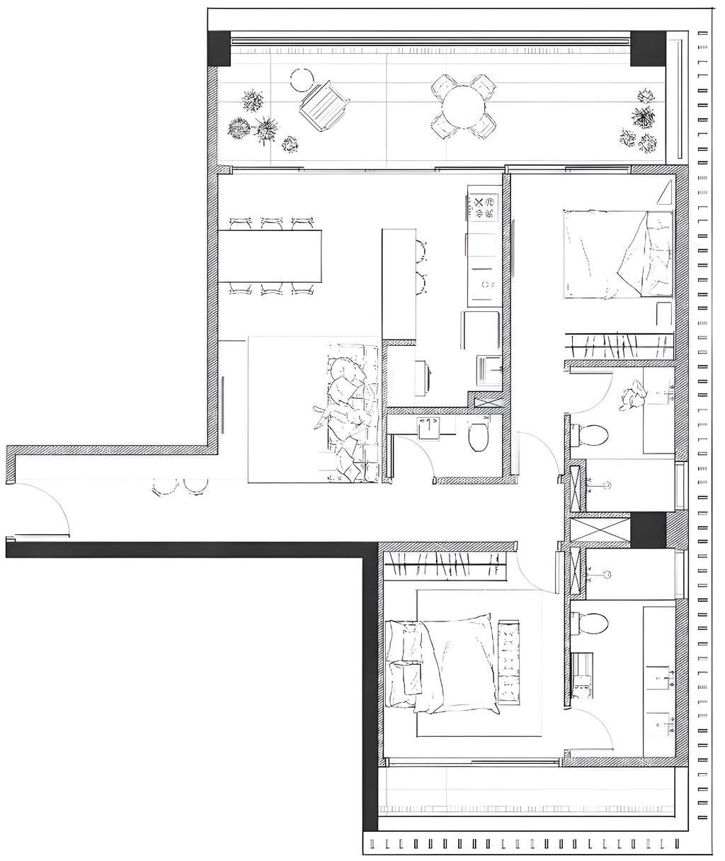 Planta 03 - 2 dorm 105,94m