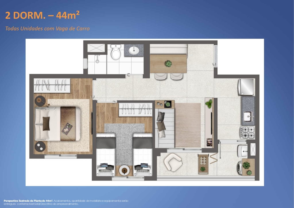 Planta 05 - 2 dorm 44m