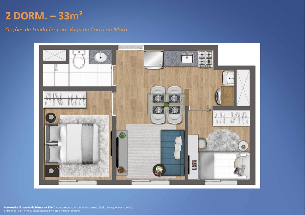 Planta 03 - 2 dorm 33m