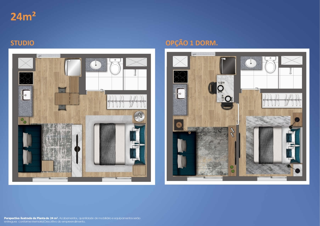 Planta 01 - 1 dorm 24m