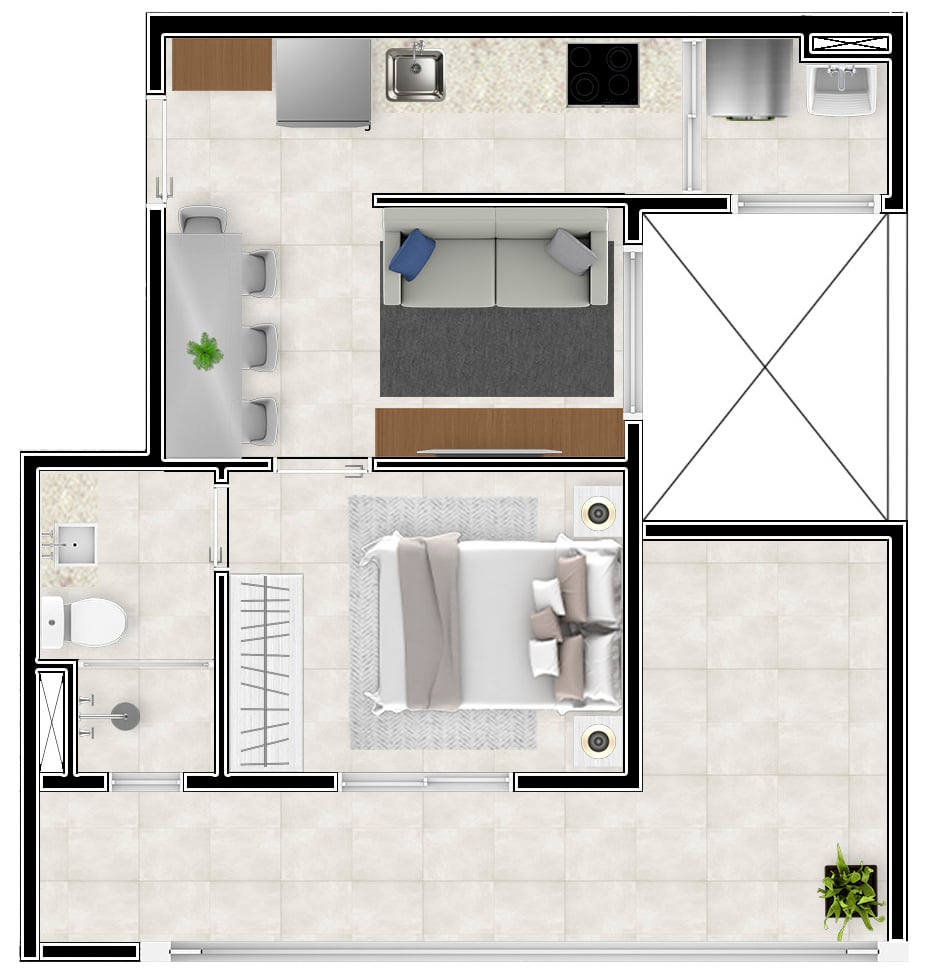 Planta 14 - 1 dorm 41 95m