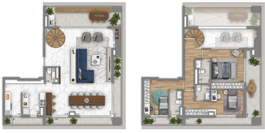 Planta 07 - 3 dorm 205 90m - duplex