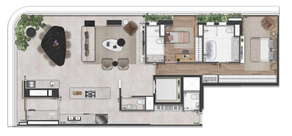 Planta 02 - 2 dorm 154m - opo 1