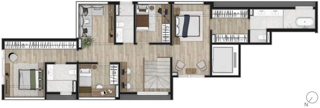 Planta 13 - 3 dorm 244m - duplex - inferior