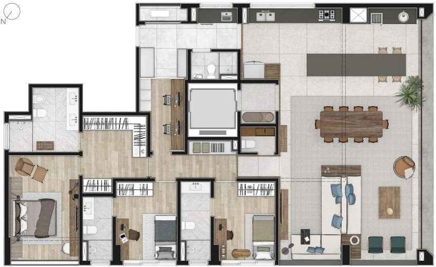 Planta 02 - 3 dorm 194m - opo 1