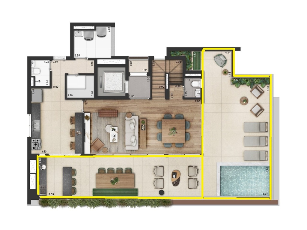 Planta 10 - 4 dorm 325,50m - cobertura duplex - superior