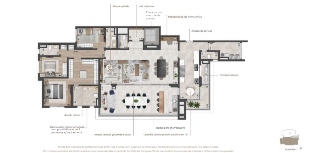 Planta 04 - 3 dorm 217m - opo 1