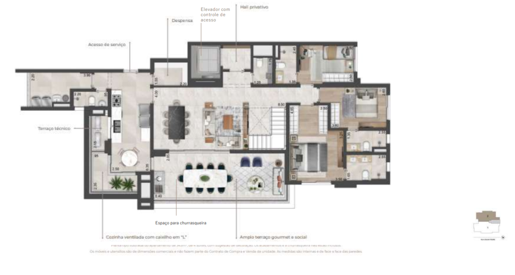 Planta 06 - 4 dorm 343m - cobertura duplex - inferior