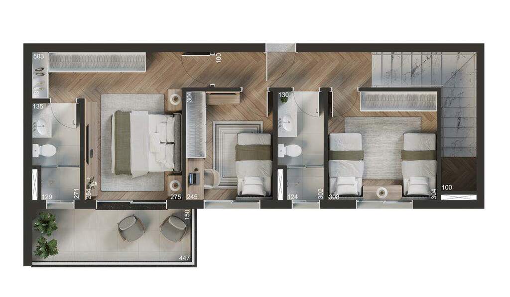 Planta 06 - 3 dorm 128m - cobertura duplex - superior