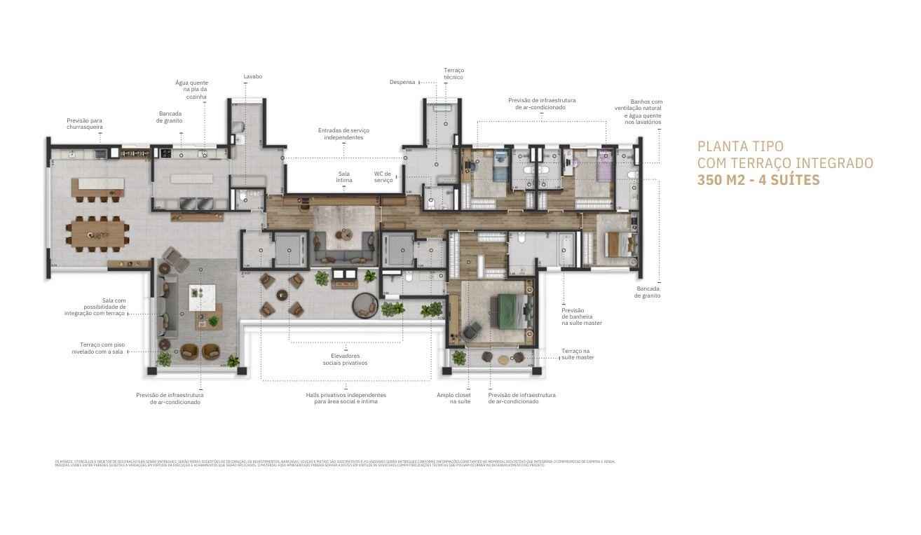 Apto Planta Tipode 350m