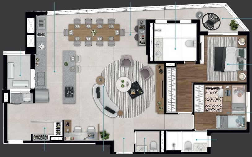 Planta 04 - 2 dorm 115 54m - opo 3